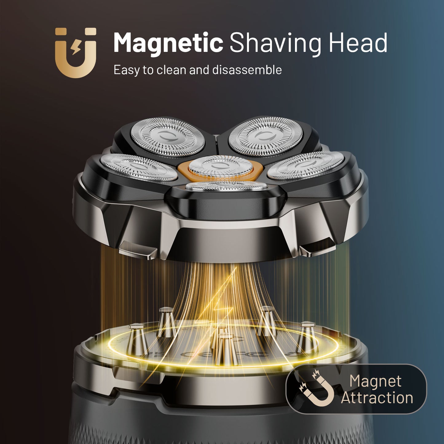 Head Shavers for Bald Men, Wyklaus Rechargeable Electric Razor Waterproof, Hypoallergenic Wet Dry Head and Face Shaver for Men, LED Display, Electric Shaver with Type-C Charge, Gift for Men