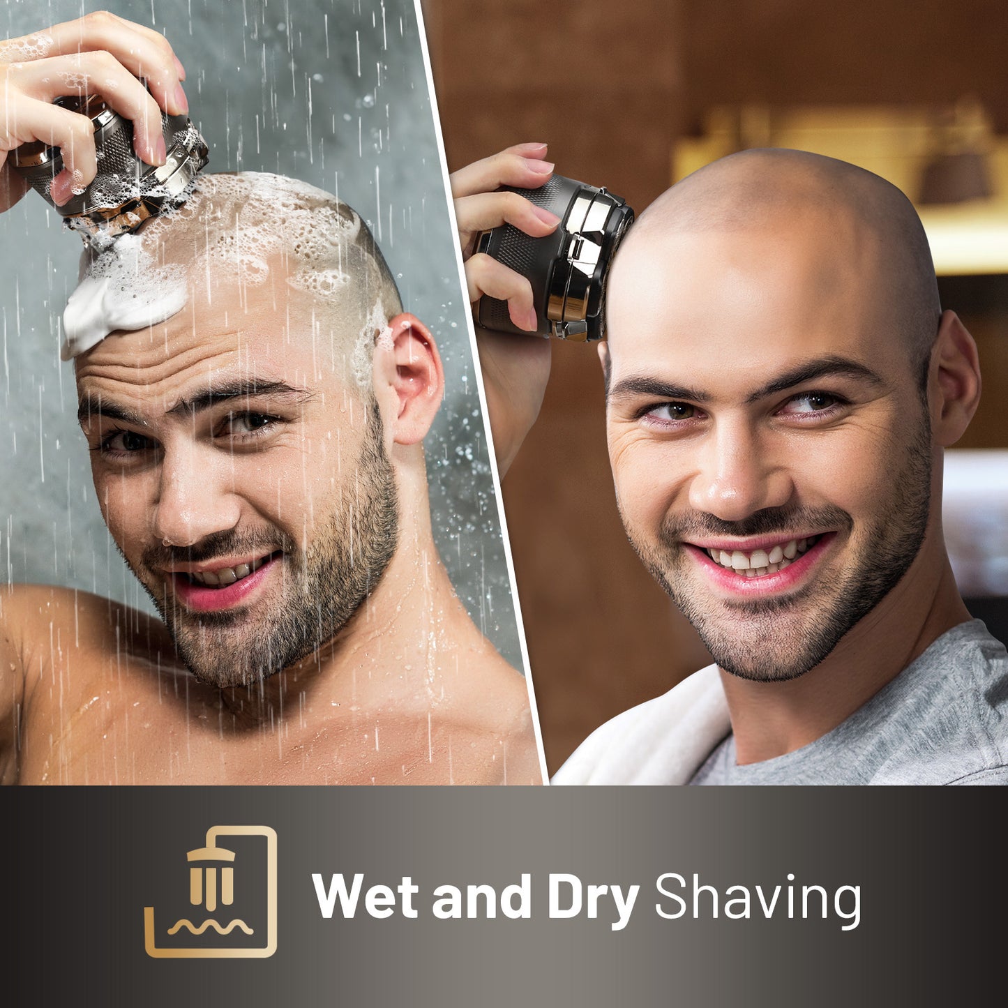 Head Shavers for Bald Men, Wyklaus Rechargeable Electric Razor Waterproof, Hypoallergenic Wet Dry Head and Face Shaver for Men, LED Display, Electric Shaver with Type-C Charge, Gift for Men