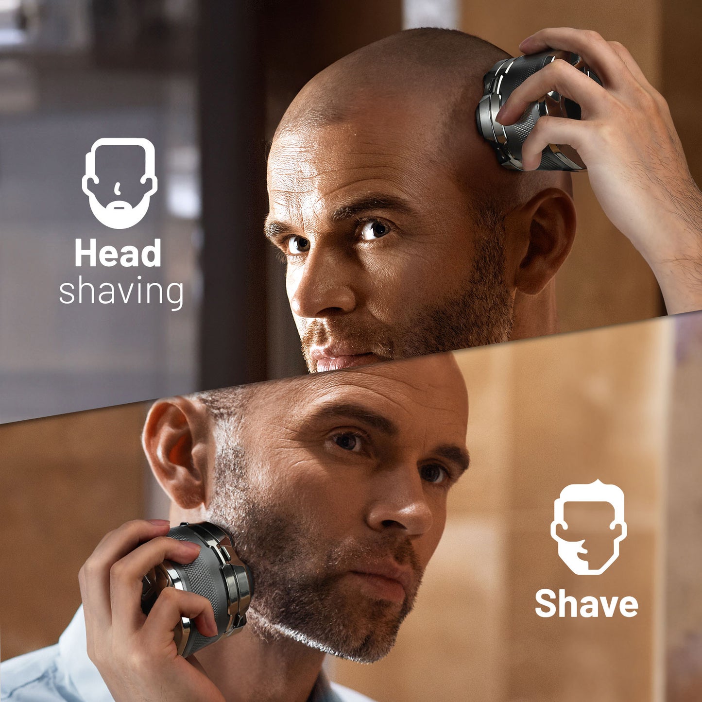 Head Shavers for Bald Men, Wyklaus Rechargeable Electric Razor Waterproof, Hypoallergenic Wet Dry Head and Face Shaver for Men, LED Display, Electric Shaver with Type-C Charge, Gift for Men