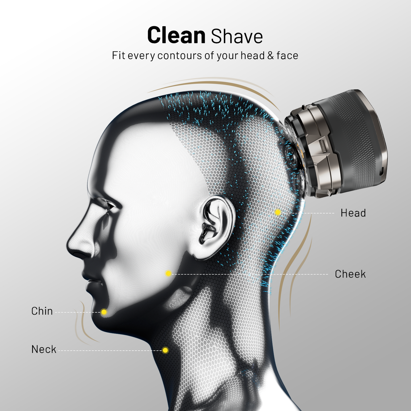 6 Blade Magnetic Replacement Shaving Head, Washable Shaver Blade Heads Replacement for Head Shaver Razor for Men